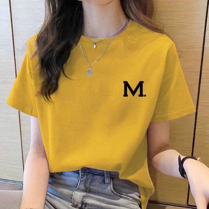 เสื้อยืดผู้หญิงแขนสั้นพิมพ์ลายใหม่-เสื้อแฟชั่นลำลองเรียบง่ายฤดูร้อน