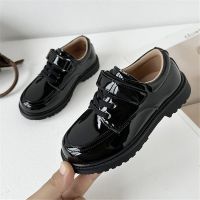 Boys small leather shoes black soft bottom British style primary school performance shoes boys and children performance big childrens suit shoes