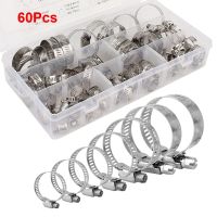 ▤✟✖ Stainless Steel Hoop Clamps Hose Clamp Kit 60Pcs/Set Hose Clamp Automotive Pipes Clip Professional Spare Parts