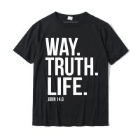 Way Truth Life Bible Scripture Verse Christian Pullover Hoodie Cotton Casual Tops &amp; Tees Latest Men Top T-shirts Print - lor-made T-shirts XS-6XL