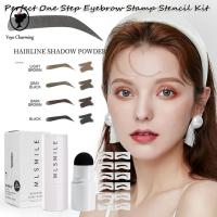 YOYO CHARMING ติดทนนาน หญิง แปรงคิ้ว ชุดพิมพ์คิ้ว Hairline Powder แป้งถาวร Brow Stamp Eyebrow Powder Eyebrow Stencils One Step Brow Stamp Shaping Kit