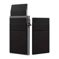 【CW】✥◑  Rfid Credit Card Holder Wallet Metal Thin Bank Men Pop Up Minimalist Small Purse Vallet