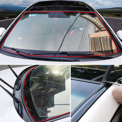 SEAMETAL Type H แถบซีลกระจกรถยนต์หลังคาหน้าต่างด้านหลังรถยางเคลือบหลุมร่องฟันป้องกันซีลหน้าต่าง Auto Dashboard Edge Sticker