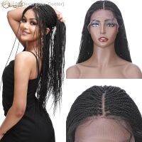 S-noilite Synthetic 30inch Ombre Middle Part Senegalese Twist Braided Wig Long Black Lace Front Braiding Hair Wig With Baby Hair [ Hot sell ] Decoration Center