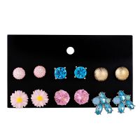 6 Pairs Set Combination Earrings Ear Studs Accessories Korean Earring Temperament Earing Fashion Anting Gifts 耳环耳钉