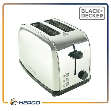 Black & Decker 2 Slice Stainless Steel Toaster 1050W - Grey