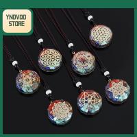 YNDVQO STORE เสน่ห์ของขวัญ หลากสี จี้ Orgonite การทำสมาธิ รักษาสมดุล สร้อยคอจี้จักร พลังงานแสงอาทิตย์ จี้ควอนตั้มศรียันตร้า คริสตัลธรรมชาติ