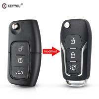 【❂Hot On Sale❂】 xian9 Keyyou เคส Kunci Remote Mobil พับได้ปรับกระดุม3ปุ่มสำหรับ Ford Mondeo Focus C Max S Max Galaxy เข้าโดยไม่ใช้กุญแจ