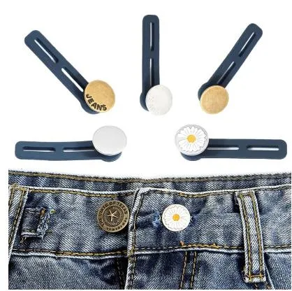 1pc Random Color Pant Extender Button, Adjustable Elastic Stretchable Jeans  Pant Waistband