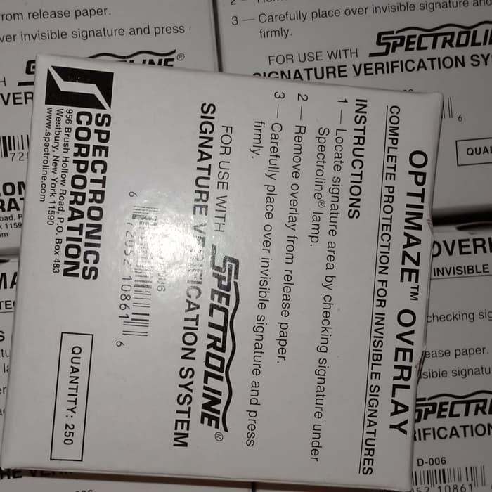 Spectroline Invisible Signature & Optimize Overlay harga satuan