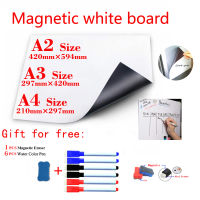 Soft Magnetic WhiteBoard Fridge Magnets Dry-erase Calendar Kids School Board Memo White Board Gift 6 Color Pen and 1 Erasser