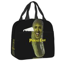 ۞ Funny Nicolas Cage Meme Insulated Lunch Tote Bag for Women Resuable Cooler Thermal Bento Box Kids School Children