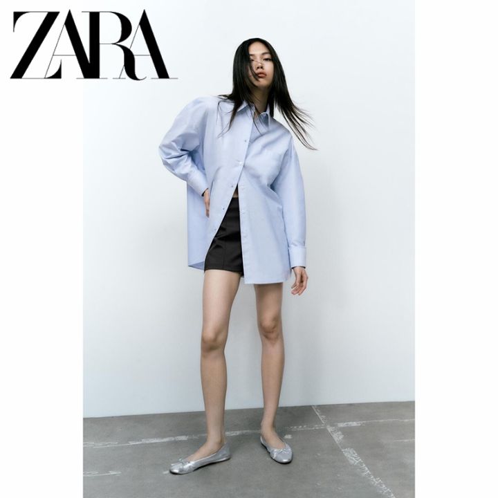 zara-ใหม่-เสื้อเชิ้ต-ทรงหลวม-สีดํา-แฟชั่นฤดูใบไม้ร่วง-สําหรับผู้หญิง-9113