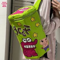 Kawaii Crayon Shin-Chan กระเป๋าผ้ากำมะหยี่กระเป๋าเป้สะพายหลังน่ารักการ์ตูนซิปด้านบนเปิดกระเป๋าสะพายไหล่อะนิเมะของเล่นตุ๊กตาสำหรับของขวัญวันเกิดเด็กหญิง