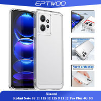 EPTWOO Xiaomi Redmi Note 9S 11 11S 12 12S 9 11 12 Pro Plus 4G 5G เคสเคสโทรศัพท์ลายลูกอมกันกระแทกสีทึบใสพร้อม XSC-01ป้องกันหลายชิ้นฝาหลังอะคริลิค