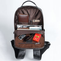 USB Charge Men Backpack Genuine Leather Waterproof Backpack 15.6 inch Laptop Bag Fashion Travel Bags School Bag Leather Bookbag