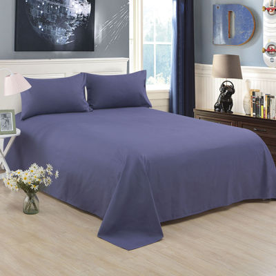 Ropa De Cama สีทึบโพลีเอสเตอร์ผ้าฝ้ายแผ่นเตียงโรงแรมบ้าน1.21.5 1.82เมตรเตียงโรงงานขายส่งสามารถปรับแต่ง15