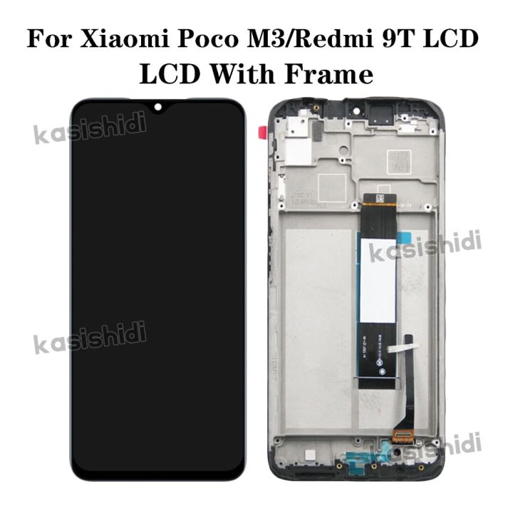 6-53-เหมาะสำหรับ-xiaomi-เครื่องอ่านพิกัดสัมผัสหน้าจอ-lcd-m3-poco-แทนการประกอบสำหรับ-m2010j19cg-redmi-9t-พร้อมกรอบฝาหลัง