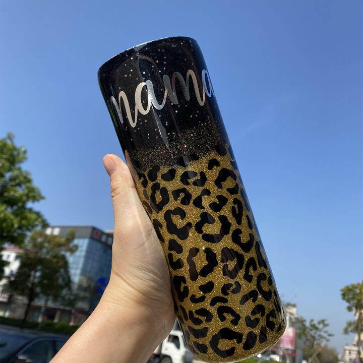 Cawan Peribadi Cawan Glitter Leopard Cetak Epoksi Tumbler Mama Lazada