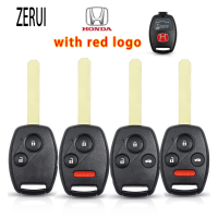 ZR สำหรับสำหรับ Honda Accord Civic CRV Pilot Insight 2 2 + 1 3 3 + 1 4ปุ่ม Fob Auto Key Case เปลี่ยน Remote Car Key Shell (พร้อมโลโก้)