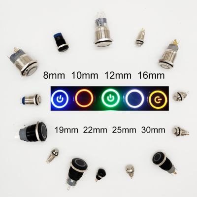 【CW】☍△┋  Push Electric 6v 12v Led Momentary on 8/10/12/16/19/22/25/30mm Pressure Switches