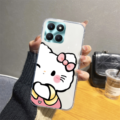 เคสสำหรับ Honor โทรศัพท์นิ่มลายการ์ตูนน่ารัก X6a 2023 KT เคสโทรศัพท์มือถือซิลิโคนลายหมี X6A / X5Plus / 90 5G / 90 Lite / 70 Lite/ 70 5G ปกหลังโปร่งใส X5 Plus