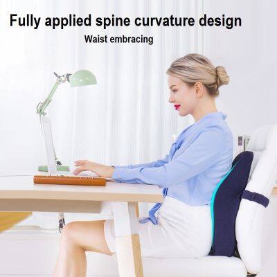 Chair Back Support Seat Back Lumbar Cushion Best Premium Memory Foam Pillow Ergonomic Relieve Sciatica Low Back Pain Dropship