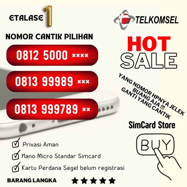 Sim Card Perdana Telkomsel 4G LTE Nomor Cantik 1 Lazada Indonesia