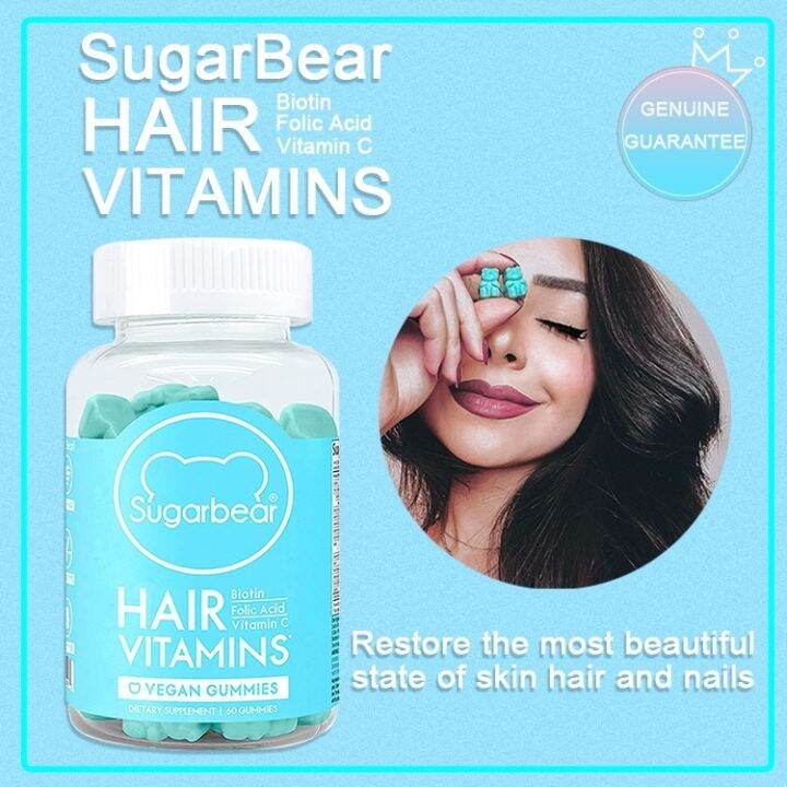 【COD】SugarBear Hair Hair Vitamins Vegan Gummies With Biotin Vitamin D ...