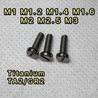 10PCS M1 M1.2 M1.4 M1.6 M2 M2.5 M3x2/3/4/5/6/8/10/20mm DIN84 GB65 Slotted Cylindrical head Titanium screw Countersunk head bolt