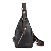 New Fashion Mens Bag Luxury Brand Designer Single Shoulder Chest Bag Leather Male Crossbody Chest Pack Street Small Sling Bag