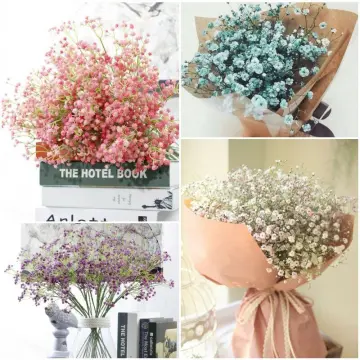 90heads 52cm Babies Breath Artificial Flowers Plastic Gypsophila DIY Floral  Bouquets Arrangement for Wedding Home Decoration 