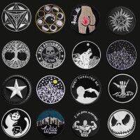 【YF】☾✣◊  34 kinds of black round punk animal cloth stickers are used to decorate denim clothes ironing holes repair cartoon decals