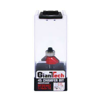 "Buy now"ดอกเร้าเตอร์ลบมุม 45 GIANTTECH รุ่น GT20302 ขนาด 1/4 x 5/16 นิ้ว สีแดง*แท้100%*