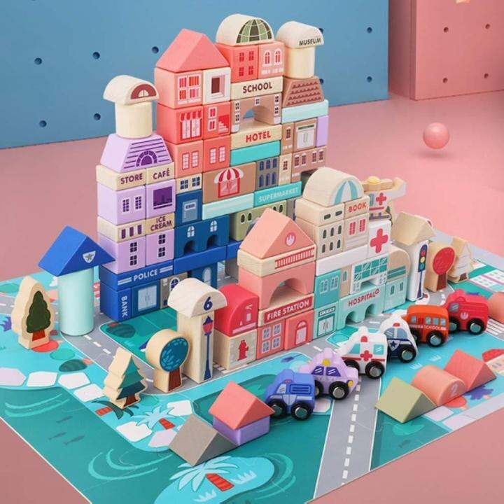 THOU Blocks 115 pieces Wooden Building Blocks Toy Lazada PH