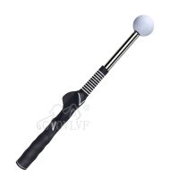 Golf Swing Trainer Stretchable Swing Training Device with Sound-Emitting Swing Rod aids in Practice with Ergonomic Grip