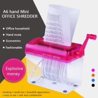 A6 Mini Blue Manual Shredder Crusher Destroyer Paper Documents Handmade Straight Cutting Machine ,office Supplies Shredder