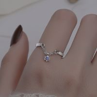 [COD] Gumao creative design six-star live mouth ring female ins version of high-quality tassel blue star