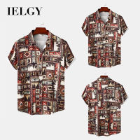 IELGY เสื้อพิมพ์ลายเสื้อคอปกลายดอกไม้แขนสั้น,เสื้อหลวมลำลอง