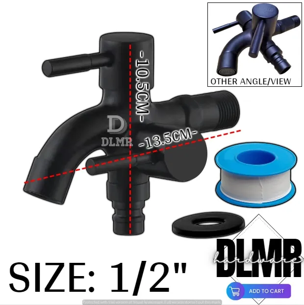 1PCS Stainless Steel SUS304 Matte Black Two Way Faucet Dual Port Faucet ...