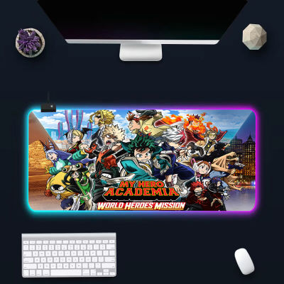 My Hero Academia RGB Pc Gamer Keyboard Mouse Pad Mousepad LED Glowing Mouse Mats Rubber Gaming Computer Mausepad