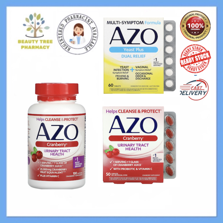 Azo Cranberry Urinary Tract Health Probiotic 50caplets / 100 softgels