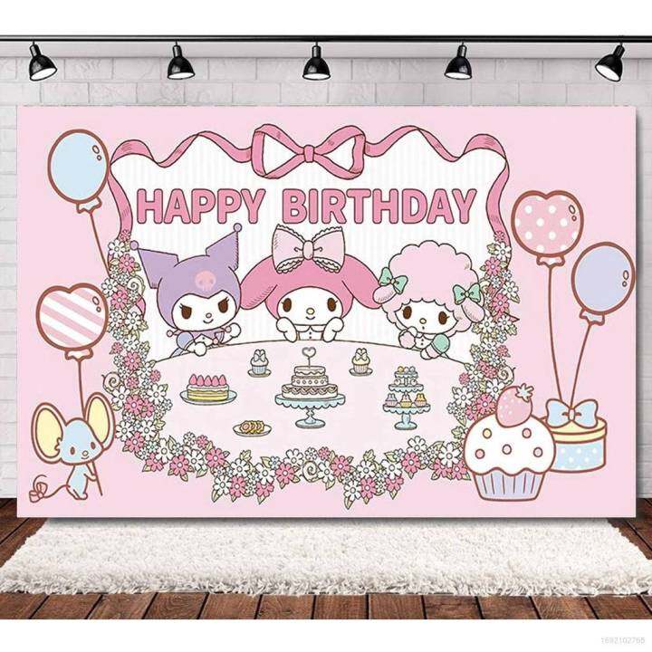 Kira Sanrio Melody Birthday theme backdrop banner party decoration ...