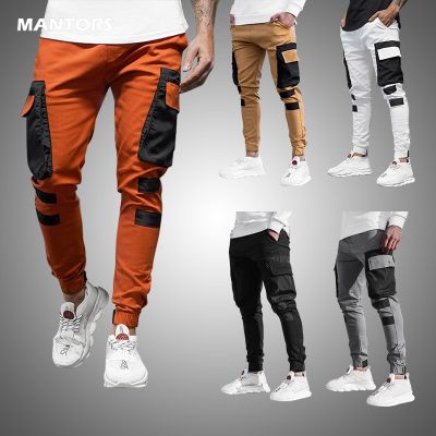 Casual Men Joggers Pants Patchwork Cargo Pants Men Multi-pockets Trousers 2020 Mens Sportswear Hip Hop Harem Pants Streetwear