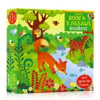 Usborne puzzle series book &amp; jigsaws: Woodland forest Puzzle Book Childrens Enlightenment cognition popular science book story book parents and children read the original English picture book with 3 puzzles