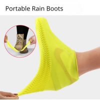 Non-Slip Rubber Boots Rain Boots Reusable Latex Waterproof Shoes Cover Portable Silicone Overshoes Boot Covers Shoe Protector Rain Boots