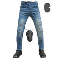 รถจักรยานยนต์ VOLERO Jeans Slim Fit สบายๆกันกางเกงขาตกรถจักรยานยนต์ออฟโรดกางเกงปั่นจักรยานอุปกรณ์ป้องกันมาตรฐาน