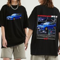 Anime Initial D Drift Racing Car AE86 T Shirt Takumi Fujiwara R34 Skyline GTR JDM T-shirt Casual Oversized Short Sleeve T-shirts