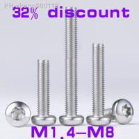 5/100pcs M1.4 M1.6 M2 M2.5 M3 M4 M5 M6 m8 304 Stainless Steel GB2672 Torx Pan Head Screw Six-Lobe Round Head Machine Screws