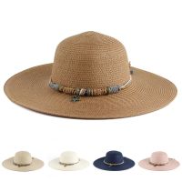 Summer Ladies Outdoor Travel Sun Hat Beach Big Eaves Hat Korean Version of The Casual Sun Hat Fashion Round Top Straw Hat